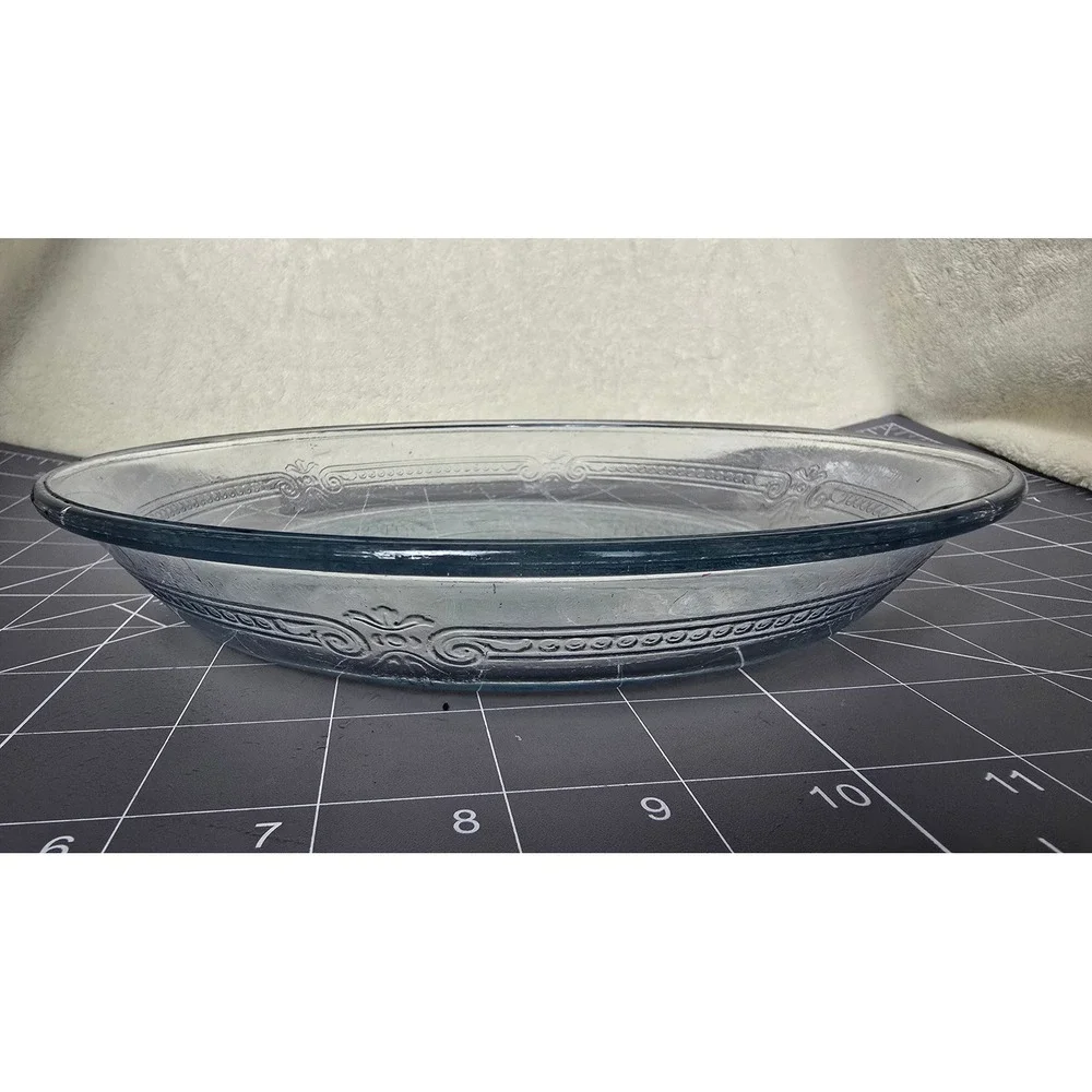 Fire King Philbe Sapphire Blue Glass Pie Dish 9 Inch Vintage Depression Glass